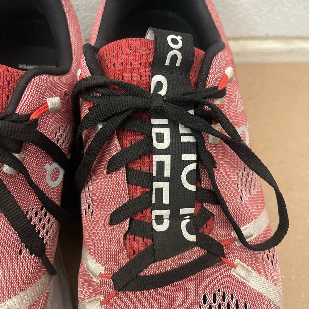 On Running Red and Black Athletic Shoes - Picture 5 of 8